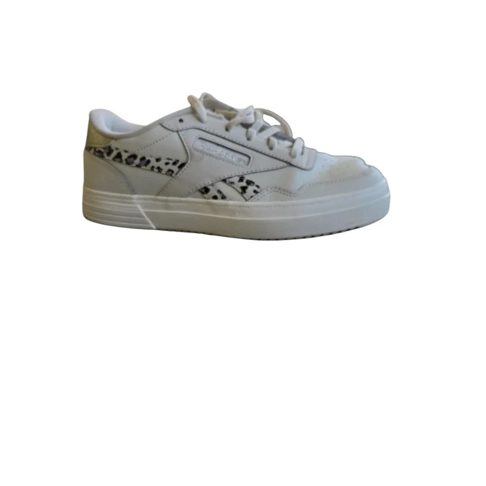 Reebok Club‎ C Double Womens White Leopard Platform Sneakers H02786 Size 7.5